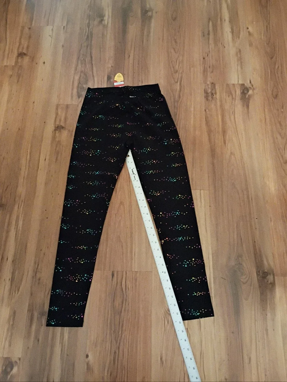 Cat & Jack Black Leggings with Multicolor Dot Sparkle